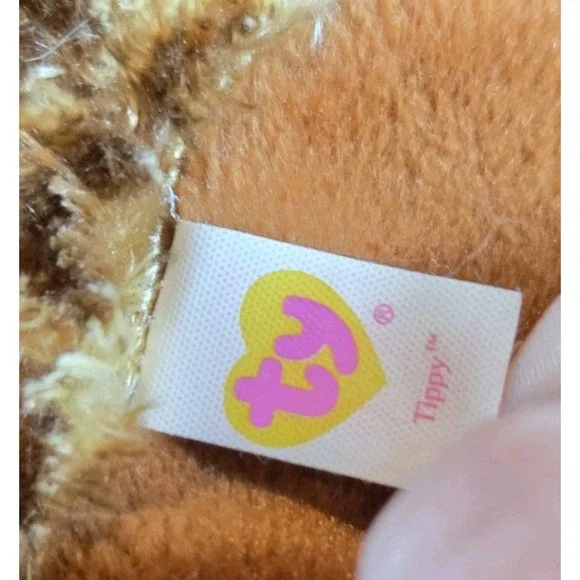 TY Beanie Ballz Tippy The Giraffe XL 13.5" Stuffed Animal Purple Glitter Eyes - Picture 8 of 10